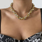 Jewelry Retro Metal Aluminum Chain Clavicle Necklace Fashion Trendy Geometric Mixed Color Braided Chain Necklace