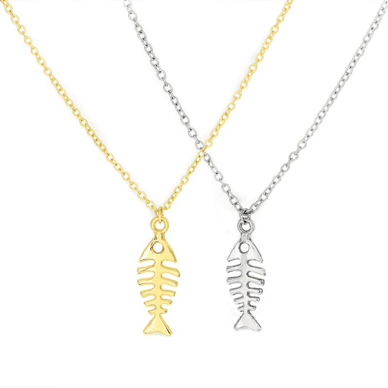 Fishbone Pendant Necklace Pendant Women's Clavicle Chain Fashion Small Fresh Jewelry