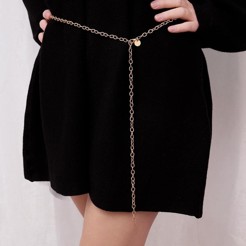 Simple chain sequin pendant single layer waist chain female simple chic sexy dress decoration body chain