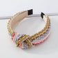 F4149 Ethnic color fashion headband women's wide-brimmed rainbow color braided wide-brimmed knotted headband