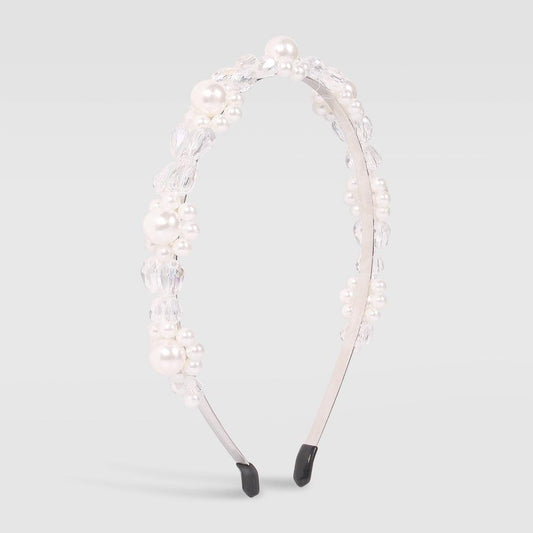 F3194 Imitation Pearl Flower Headband Fashion Geometric Creative Headband Simple Girly Sweet Outward Hair Accessories