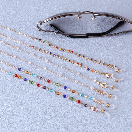 Personality Pearl Sunglasses Chain Hanging Neck Metal Chain Glasses Decorative Accessories Chain