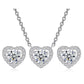Internet celebrity with the same zircon heart earrings necklace simple cold peach heart earrings fashion trend jewelry