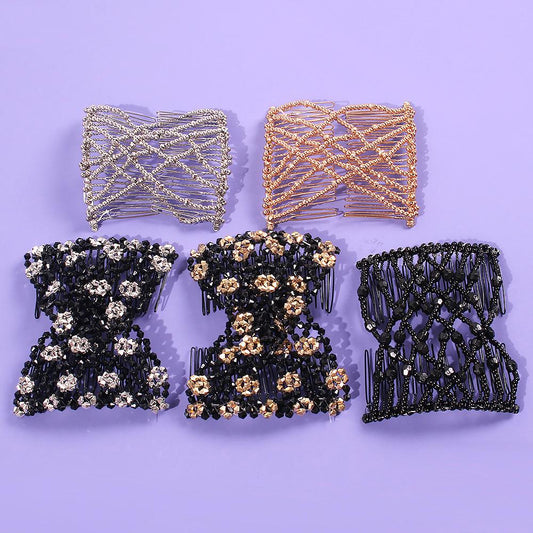 F1424 Creative Elastic Insert Comb Lazy Meatball Head Variety Hair Accessories Fashion Magic Hair Comb