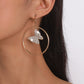 E1655 Minority Light Luxury Fashion Earrings Rhinestone Butterfly Personality Creative Geometric Smart Elegant Earrings