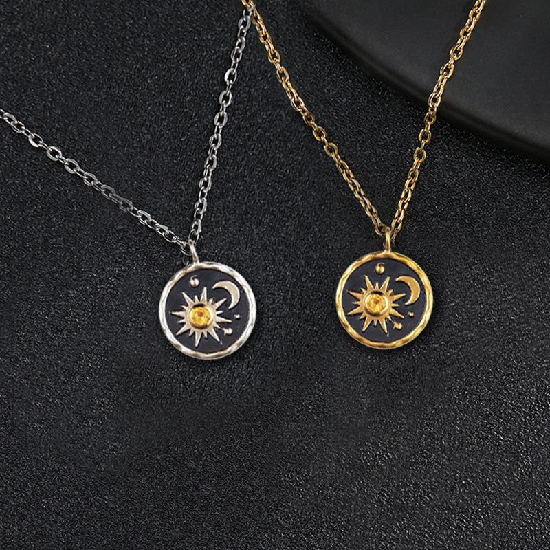 Jewelry Summer Bohemian Vintage Pendant Earrings Necklace Set Female Sun Moon Jewelry