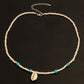 Jewelry White Rice Beads Turquoise Shell Necklace Ladies Fashion Temperament Short Necklace Clavicle Chain