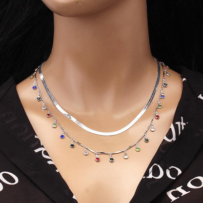 Candy Color Tassel Necklace Necklace Colorful Small Ball Single Layer Necklace Clavicle Chain