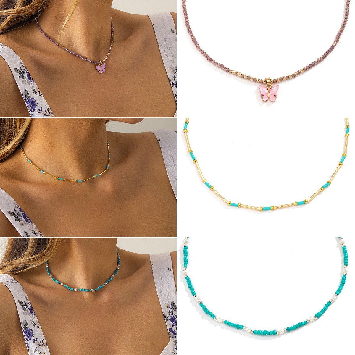 Jewelry Hip Hop Niche Metal Graffiti Tag Necklace Simple Snake Bone Chain Alphabet Pendant Necklace