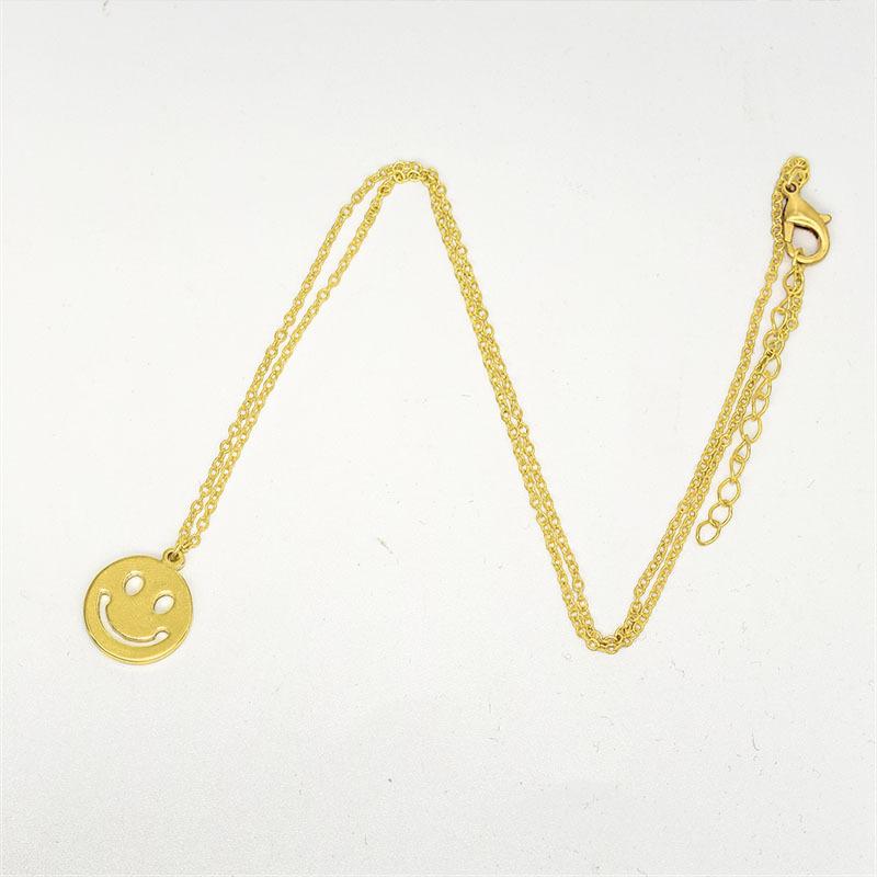Fashion Simple Jewelry Happy Smile Emoji Necklace Couple Set