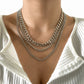 Jewelry Hip Hop Punk Metal Thick Chain Necklace Female Retro Simple Geometric Necklace Set