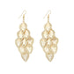 Long Hollow Leaf Earrings Fashion Metal Earrings