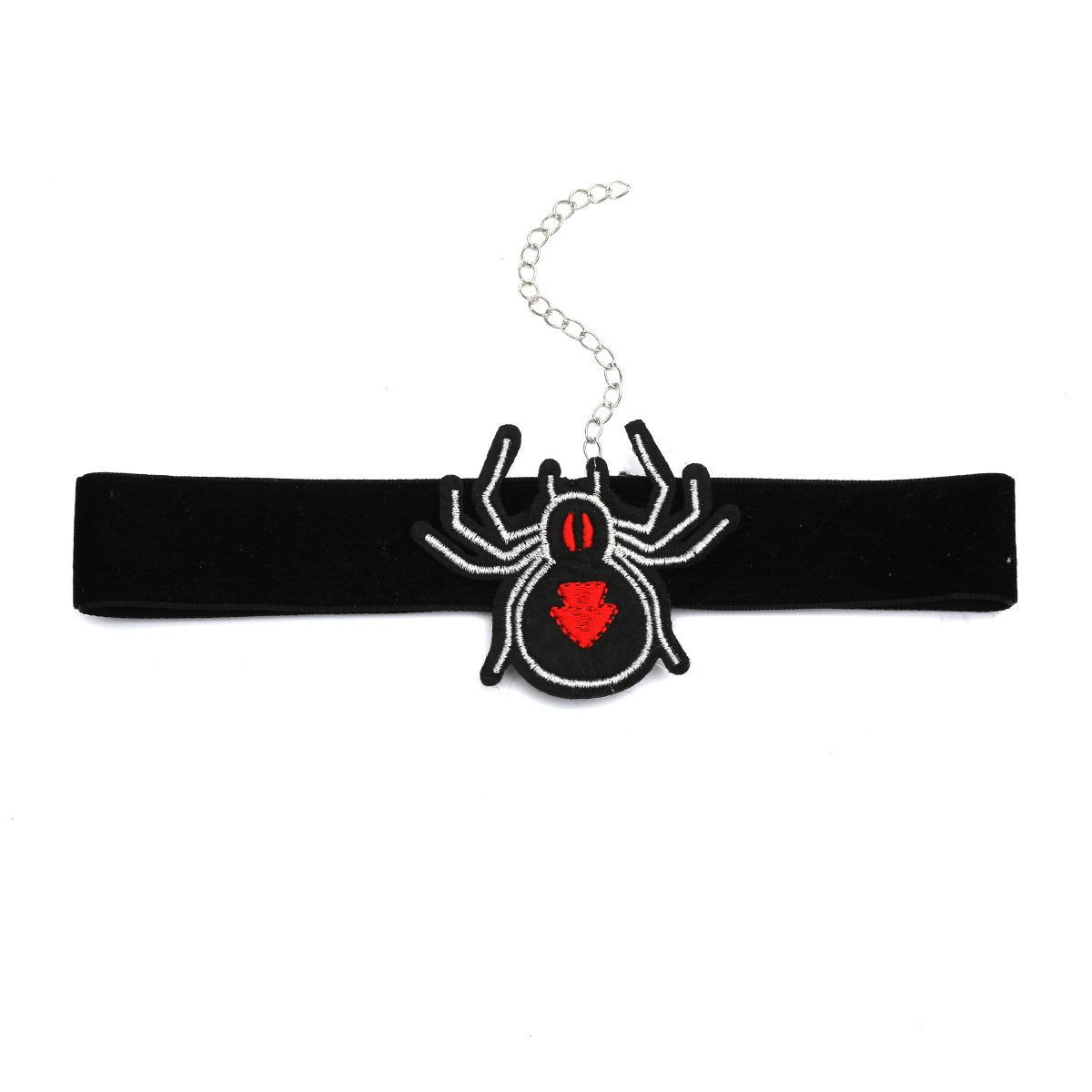 Exaggerated velvet black spider necklace gothic dark girl choker collar autumn and winter women