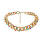 Fashion simple short rainbow aluminum chain sideways chain ins personality creative collarbone single chain necklace female