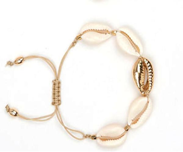 Fashion Jewelry Personality Popularity Rose Gold Silver Shell Wax Rope Wear Necklace Clavicle