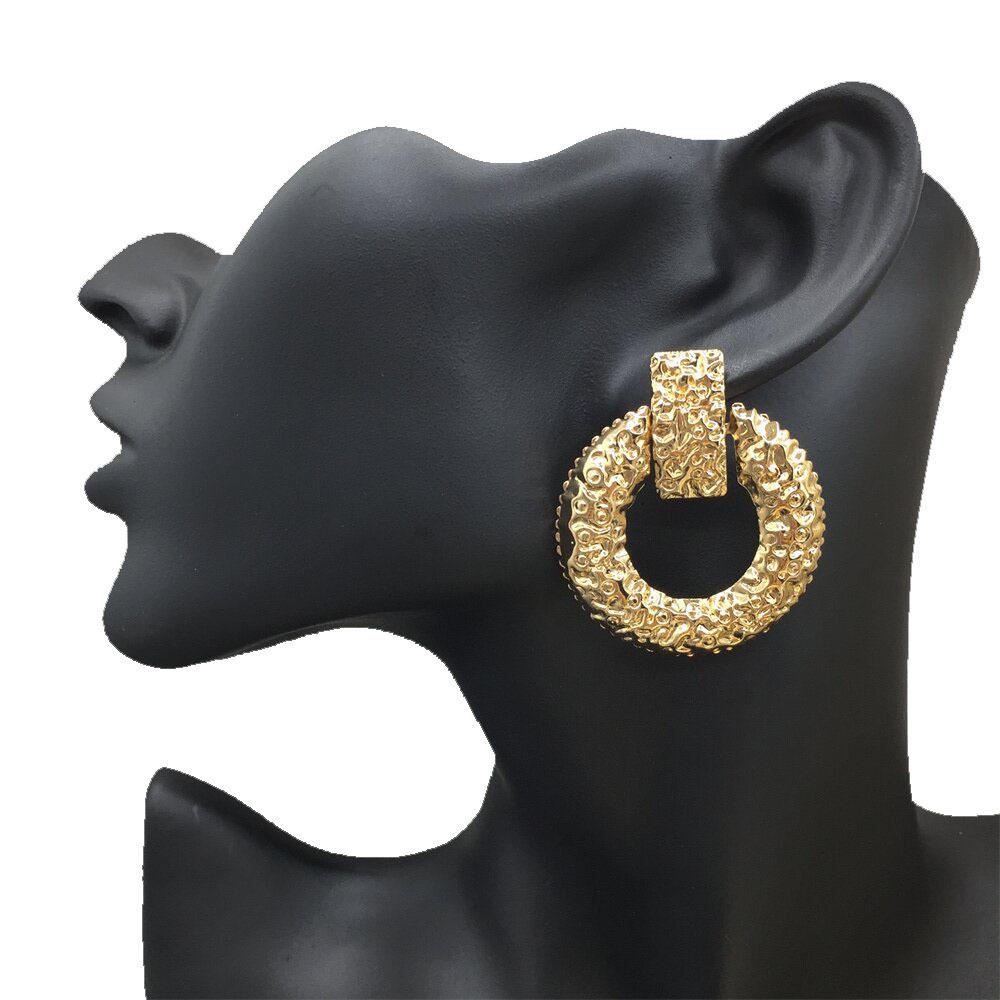 Meteor Crater Ring Stud Earrings Fashion Ladies Versatile Earrings