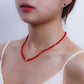 Jewelry ins color crystal love necklace necklace simple women's hip-hop heart-shaped necklace hot girl