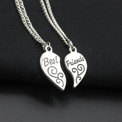 BestFriends Alloy Peach Heart Pendant Boudoir Honey Love Stitching Pendant Lettering Necklace