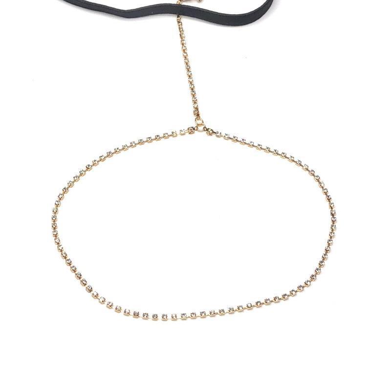 Trend rhinestone elastic leg chain female fashion rhinestone thigh chain simple street shooting chain beach accessories