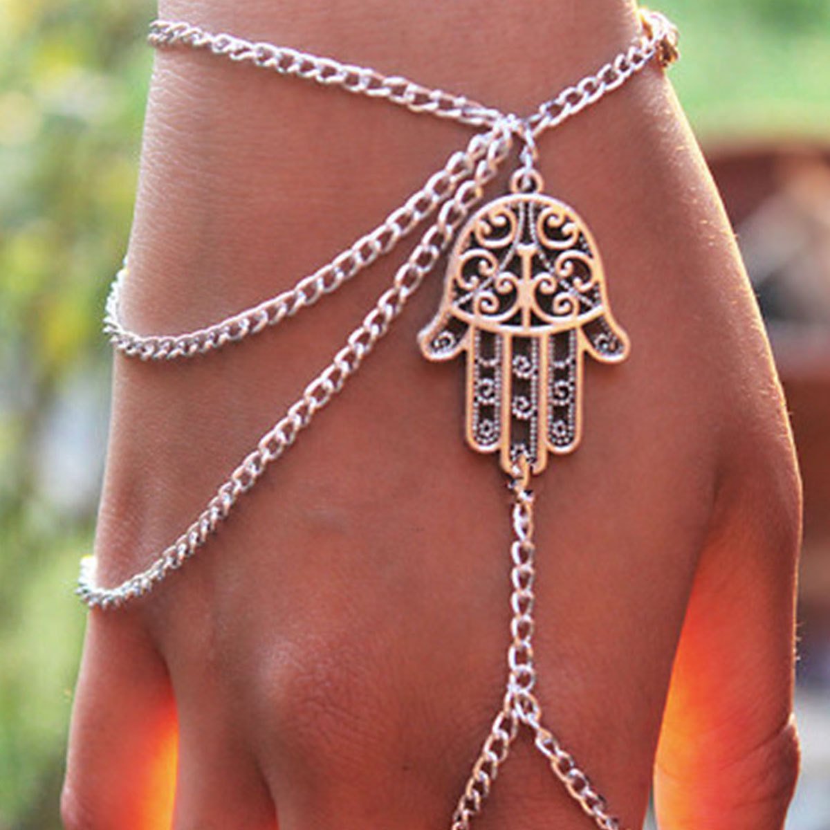 Jewelry Street Shot Fashion Personality Bergamot Tassel Chain Finger Bracelet Female