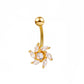 Diamond-studded flower navel nail African navel ring navel body piercing jewelry