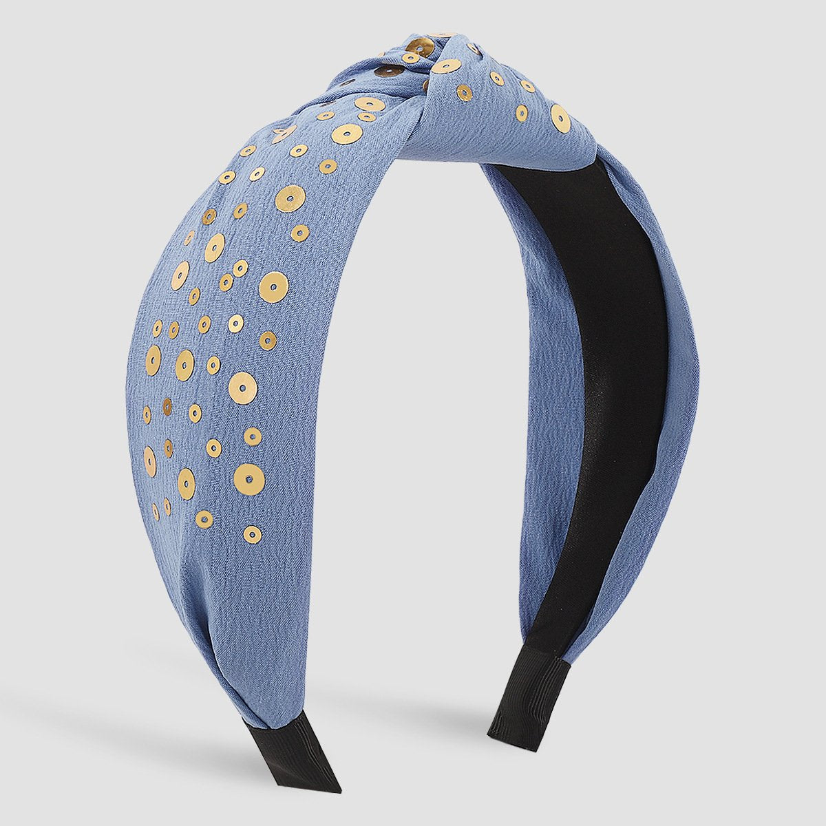 F5175 retro solid color knotted geometric headband round sequins personality simple and elegant pressure hair headband