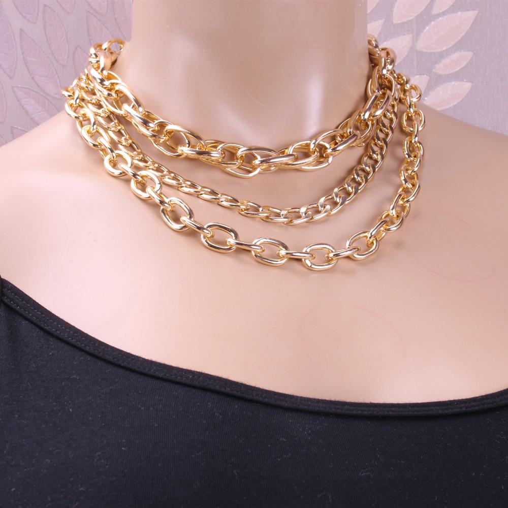 Jewelry autumn creative aluminum chain suit necklace personality exaggerated trendy women's suit necklace
