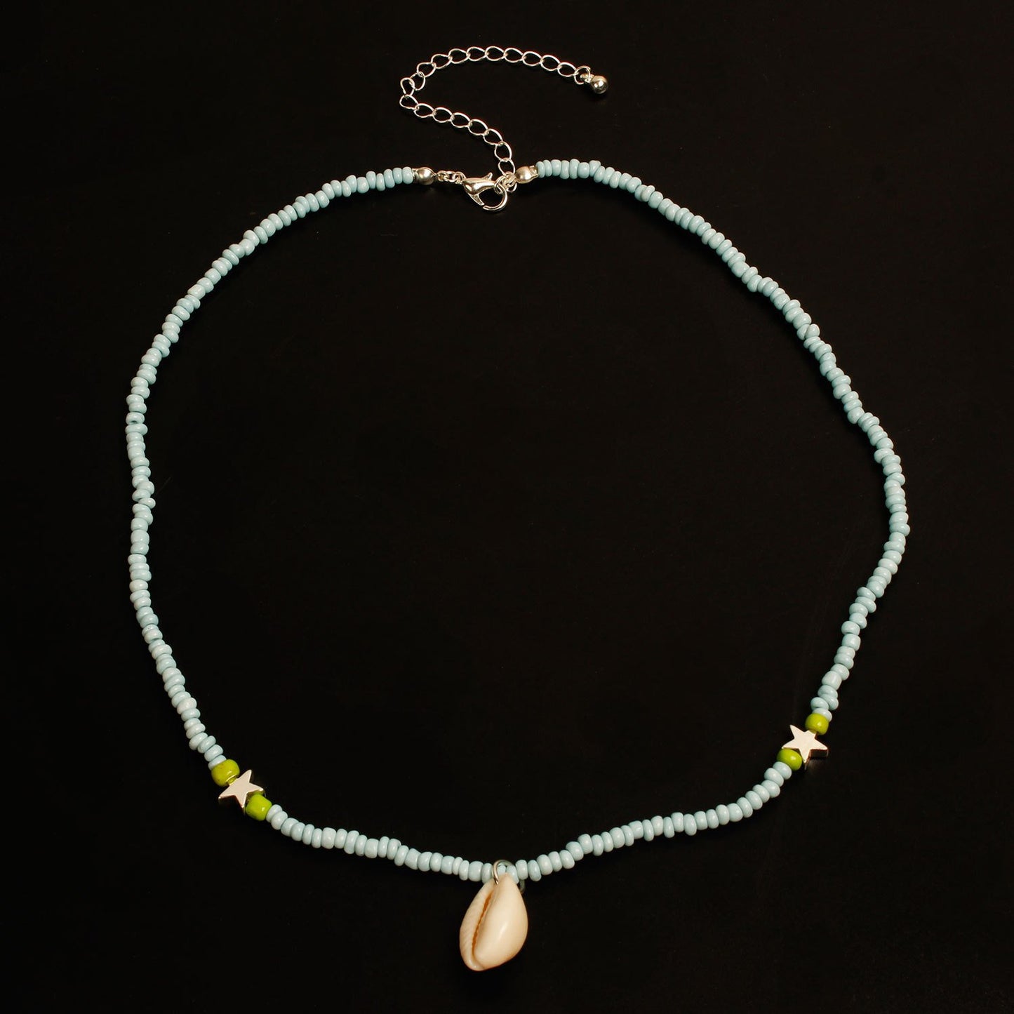 Jewelry Bohemia Beaded Shell Necklace Women's Handmade Beaded Pentagram Necklace Clavicle Chain