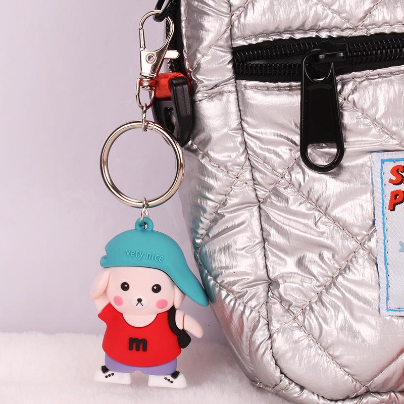 Creative cartoon boy girl key chain cute couple key pendant bag pendant