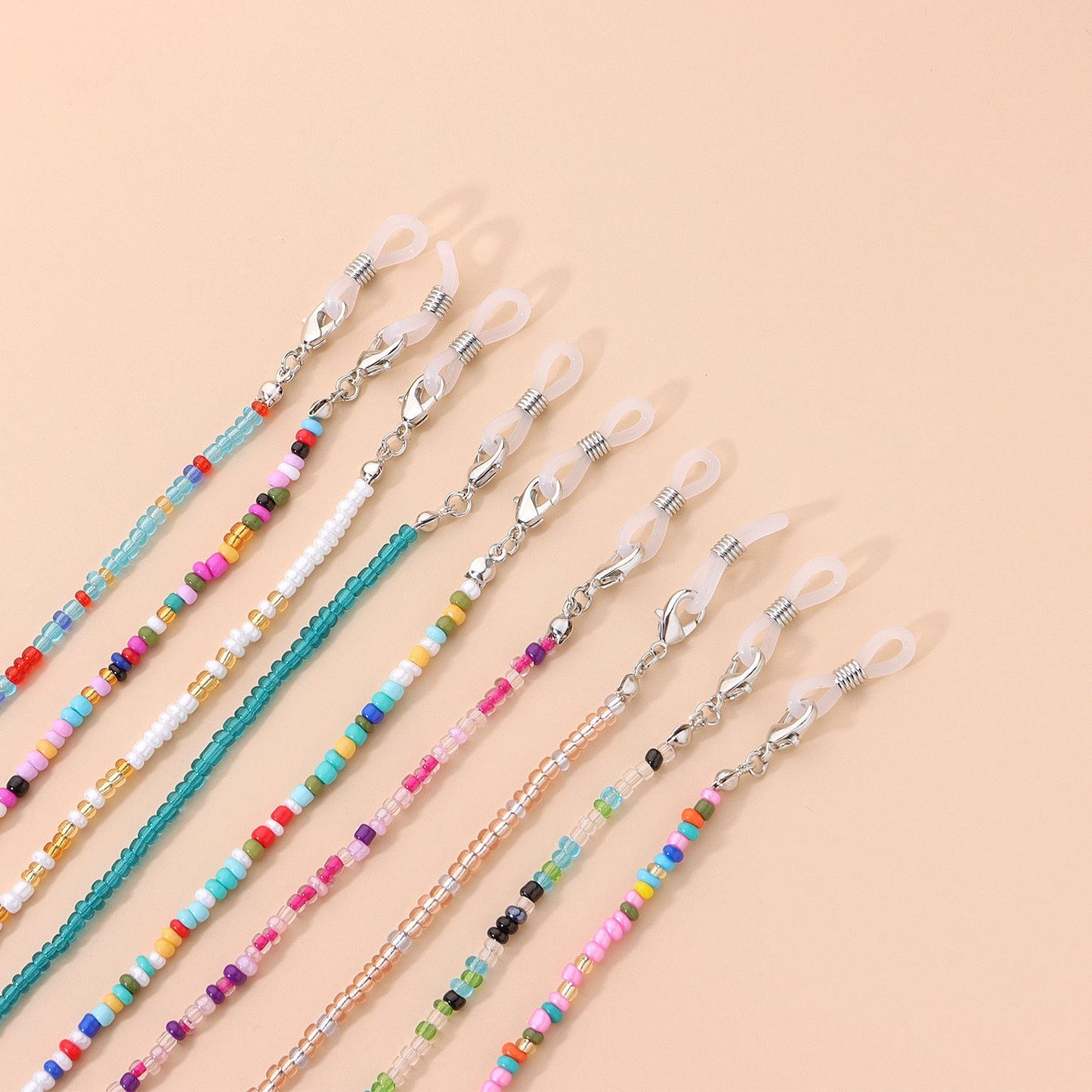 Jewelry Popular Rice Beads Glasses Chain Versatile Personality Mask Accessories 9-Piece Set