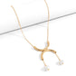 Jewelry Niche Design Pearl Tassel Necklace Female Simple Metal Semicircle Pendant Necklace