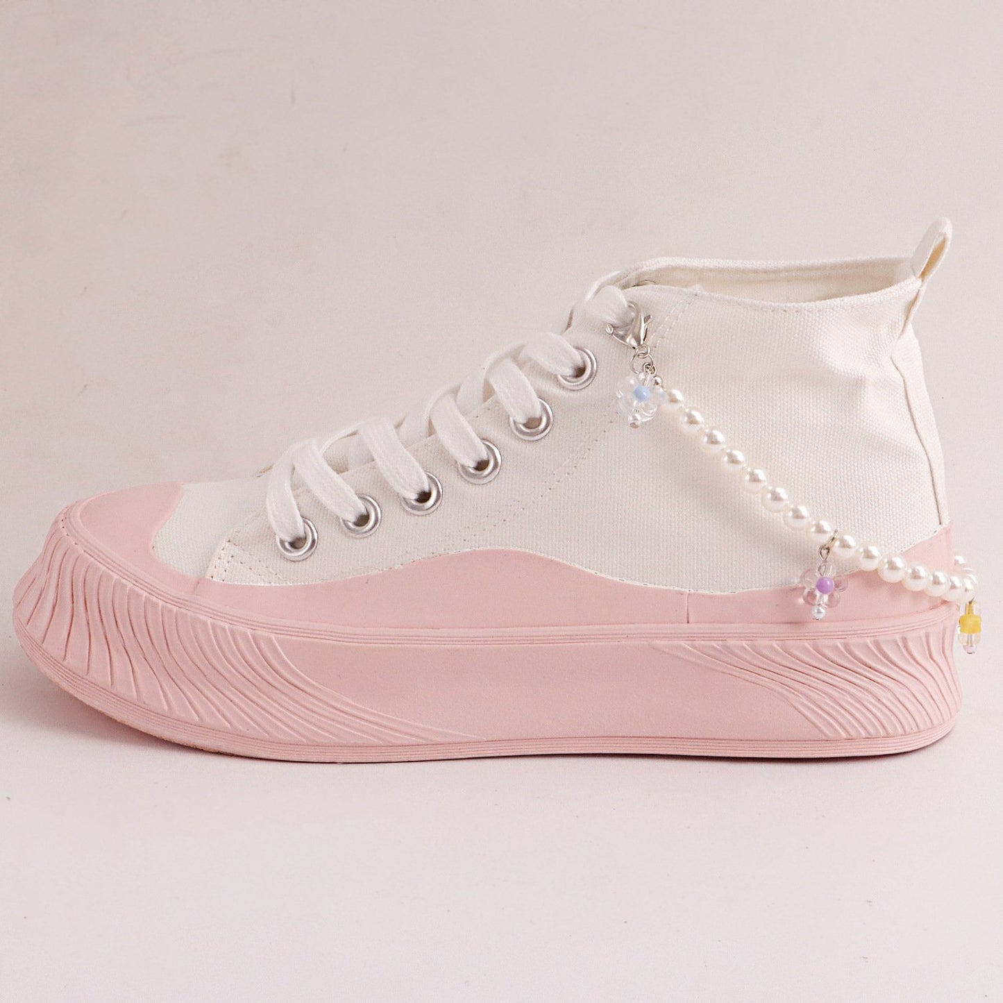 Jewelry ins imitation pearl shoe chain accessories female fashion flower pendant shoe decoration
