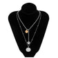 Jewelry sweet cool heart pendant ring sequin necklace small trendy people alloy stacked necklace