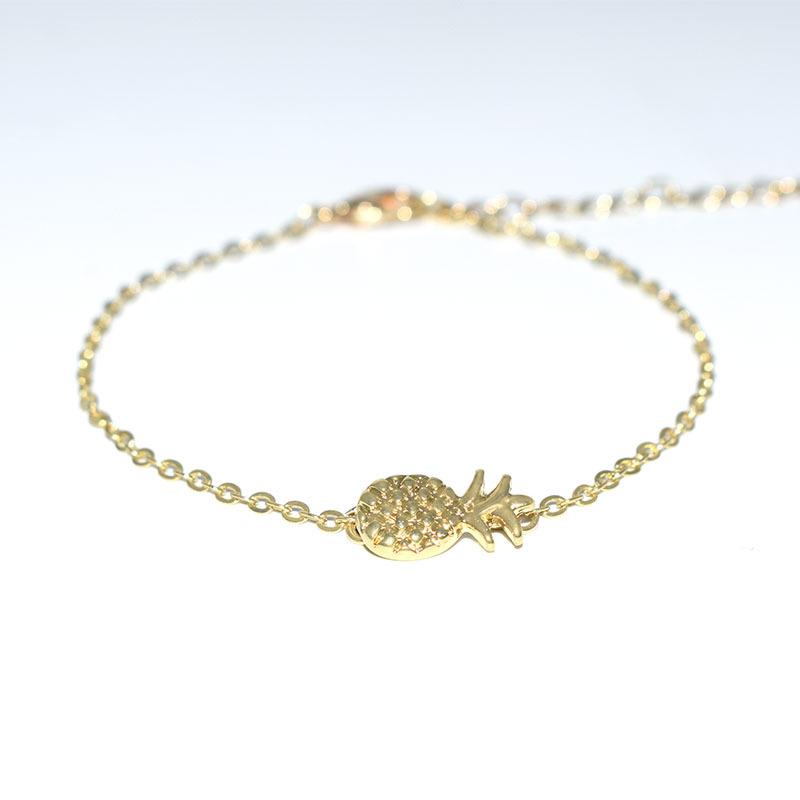 Creative Pineapple Bracelet Female Fruit Hand Jewelry Anklet Jewelry Plating Gold Silver Set