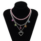 Jewelry Spice Girl Chain Heart Shaped Necklace Female Random Color Star Tassel Set Necklace