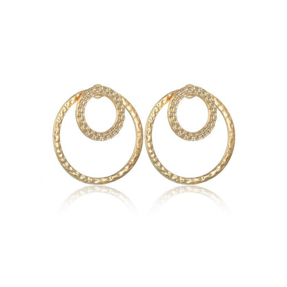 Accessories Fashion Alloy Size Circle Earrings Rear Hanging Detachable Stud Earrings Women