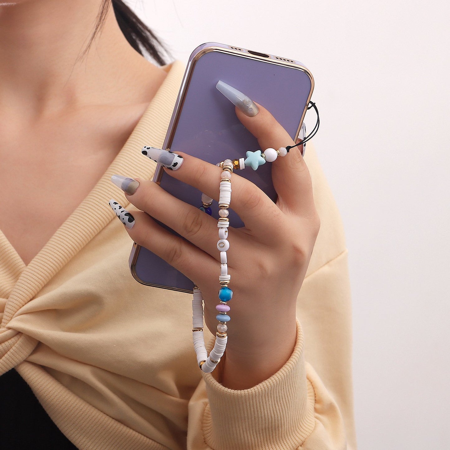 Jewelry cool LOVE letter devil's eye mobile phone chain female hand-woven mobile phone lanyard