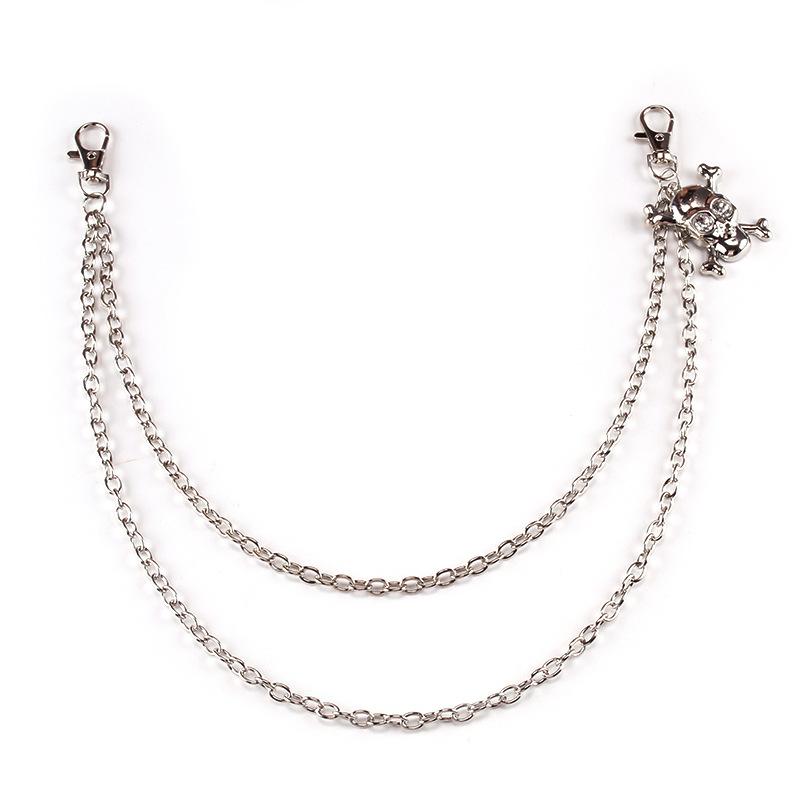 Alternative skull accessories metal pants chain big ghost head dark hip-hop personality trend waist chain