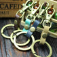 Top layer cowhide key chain key ring dog buckle 4 colors genuine leather bag pendant accessories ancient bronze color