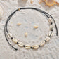 Bohemian shell necklace cotton thread knotted CCB retractable shell necklace hair accessories jewelry multi-purpose