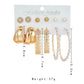 Trendy and personalized pastoral wheat ear pearl C-shaped earring simple small fresh and beautiful earring set