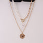 Baroque Pearl Necklace Double Clavicle Chain Collar Short Necklace Women