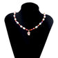 Jewelry Irregular Color Rice Beads Beaded Necklace Creative Drip Oil Mushroom Imitation Pearl Necklace Female