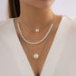 Jewelry sweet and cool metal snake bone chain all-match necklace niche design sense retro imitation pearl necklace