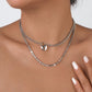 N118 Multi-Layered Wearing Love Rhinestone Necklace Stitching Geometric Shining Small Fashion Necklace