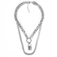 Jewelry autumn lock-shaped multi-layer alloy ring necklace creative simple chain necklace female