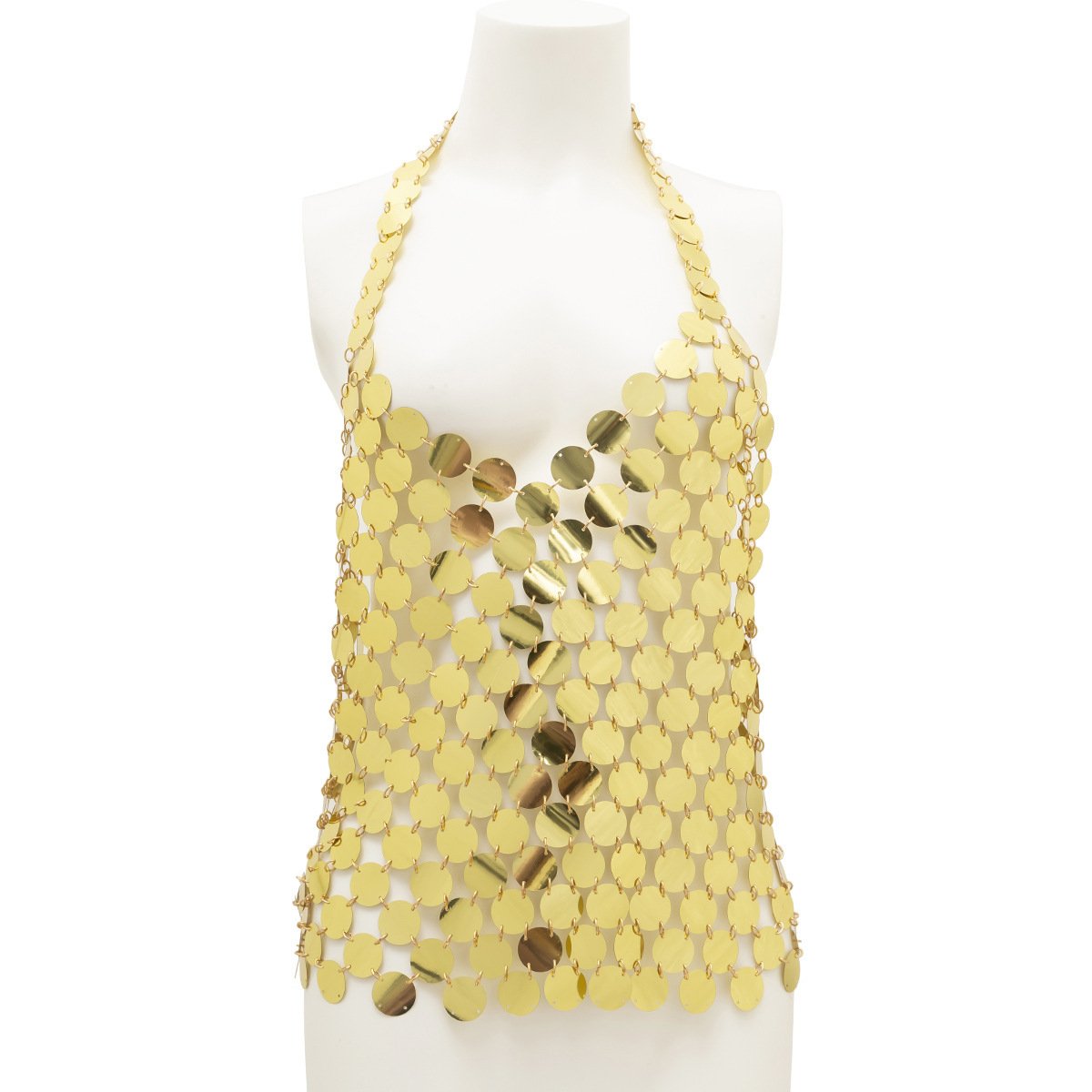 Jewelry Sexy Sequin V Neck Vest Handmade Dress Chain Night Shiny Disc Body Chain