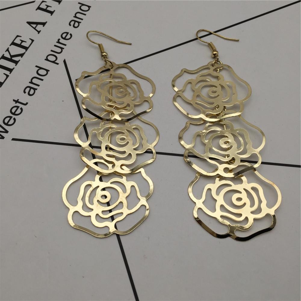 Hollow rose multi-layered earrings for women with versatile earrings