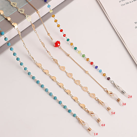 Glasses Jewelry Trend Sunglasses Glasses Chain Ornament Heart Mask Hanging Chain Non-slip Accessories