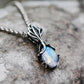 Jewelry Moonstone Pendant Necklace Female Niche Design Summer Accessories Retro Flower Jewelry